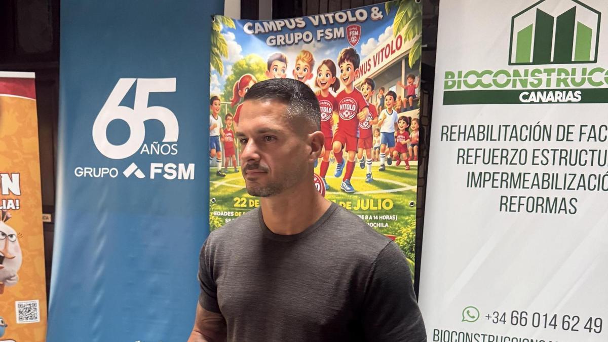 Víctor Machín Pérez Vitolo, esta tarde, durante la presentación de su Campus en la Casa del Hierro de Pío XII.