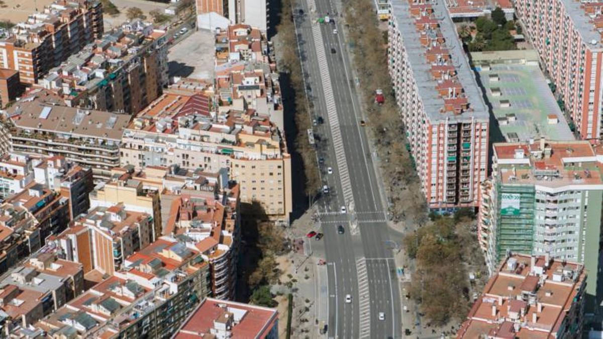 Vista aérea de un tramo de la Meridiana