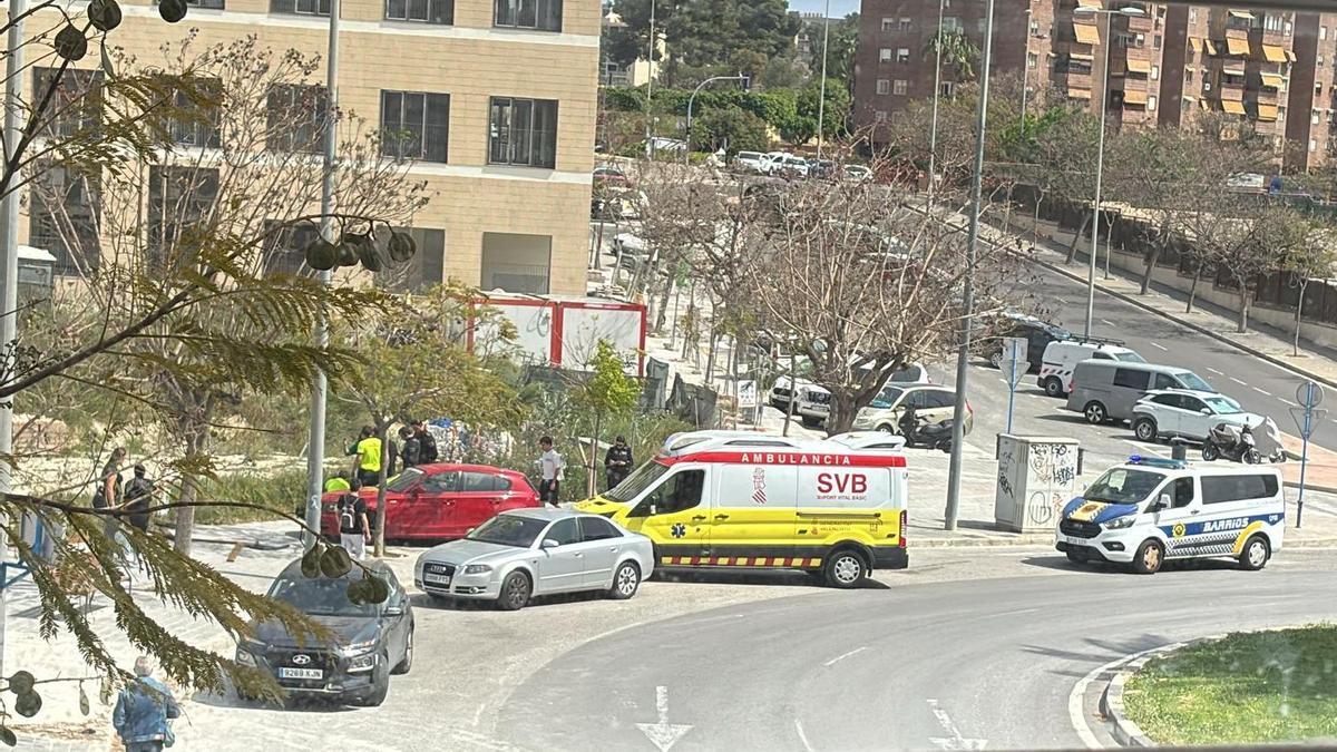 Imagen del accidente ocurrido en el PAU 2 en Alicante.