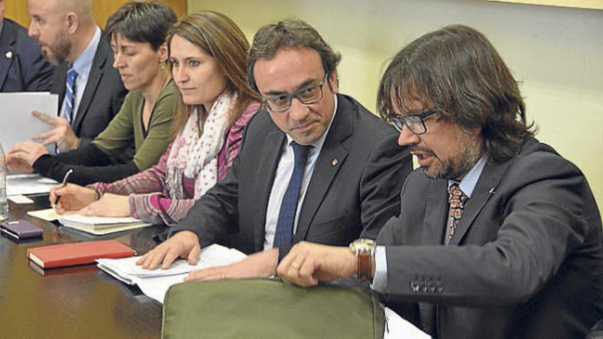 Ricard Font amb el conseller Josep Rull en una reunió a Manresa