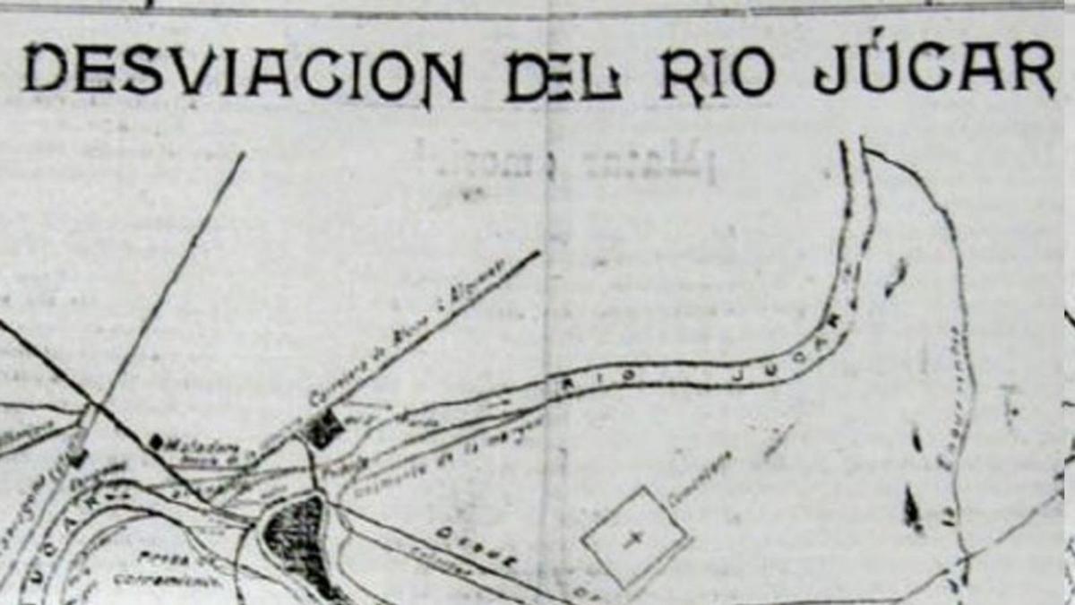 Reparación del dique que
cerraba el «brazo muerto»
del Júcar en 1947.  Archivo chj