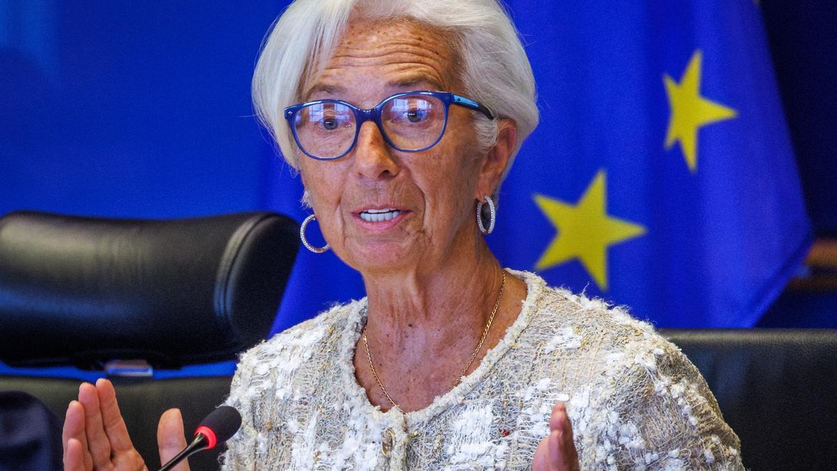 La presidenta del BCE, Christine Lagarde, en el Parlamento Europeo.