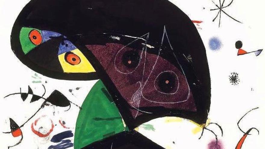 Blick auf ein Gemälde von Joan Miró im Museum in Palma.
