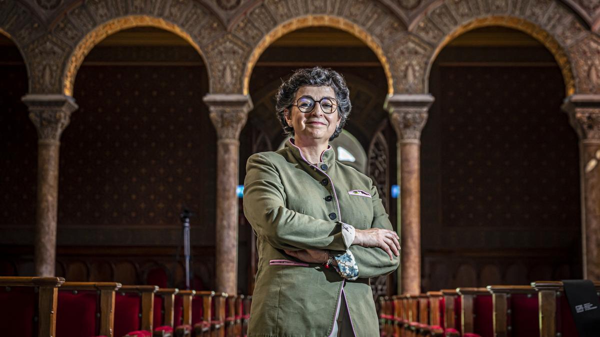 La exministra de Exteriores Arancha González Laya, este lunes en la Universitat de Barcelona.