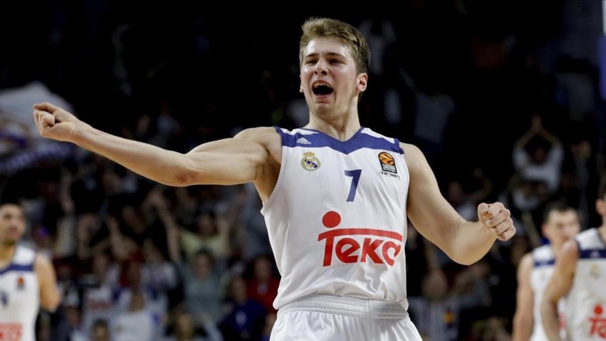 El base esloveno Luka Doncic, durante el partido de Euroliga del Real Madrid contra el Zalgiris Kaunas.