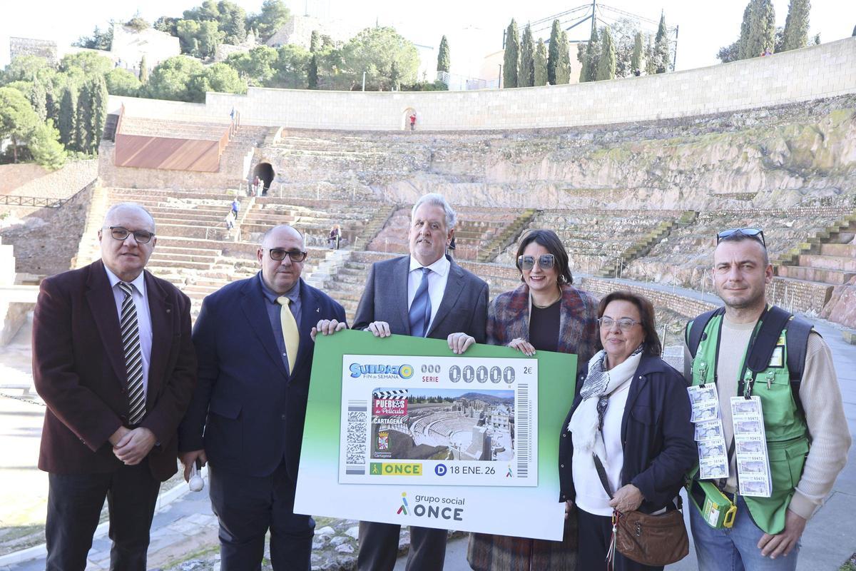 Presentación del cupón de ONCE en el Teatro Romano de Cartagena