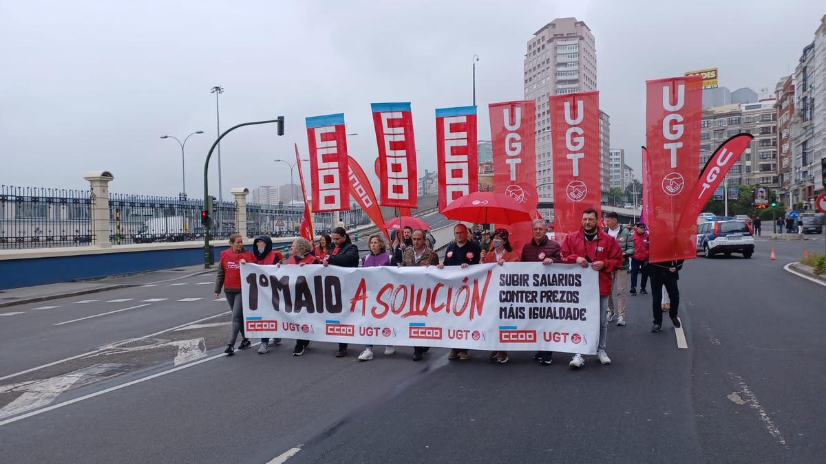 Manifestación CCOO y UGT en A Coruña por el 1 de mayo