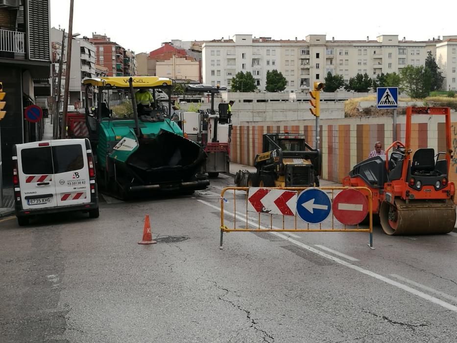 Obres a la carretera del Pont de Vilomara.