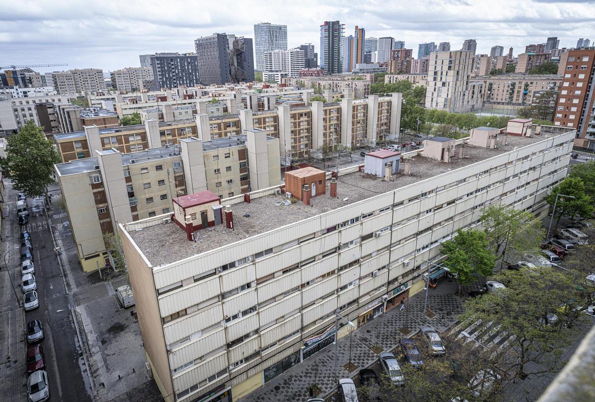 Vista del barrio de La Mina, en Sant Adrià de Besòs.