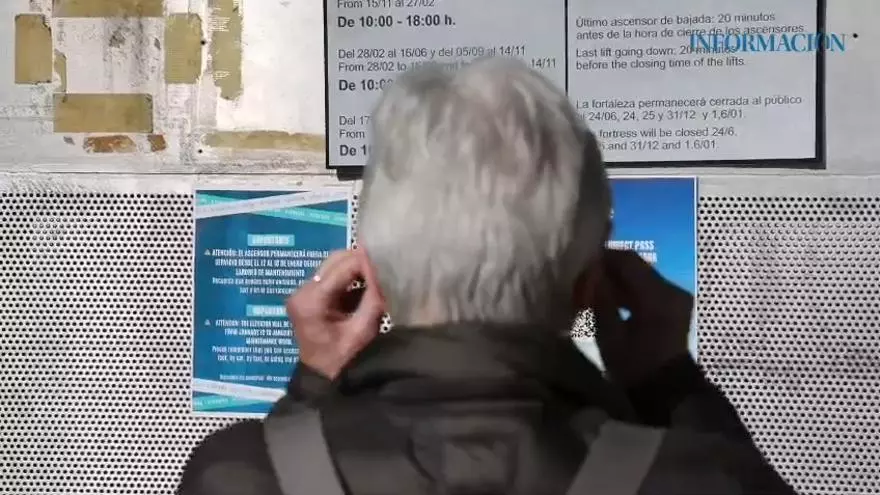 El ascensor del castillo de Santa Bárbara, fuera de servicio esta semana