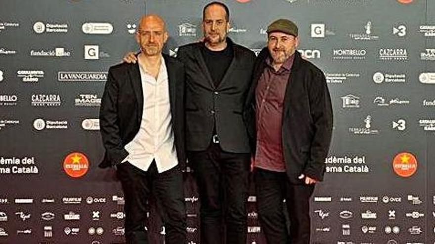 Esteve Soler, Gerard Quinto i David Torras, a la catifa, abans de la gala