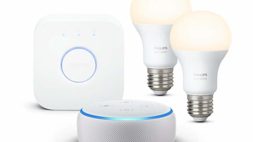 Pack 2x Echo Dot (3.ª generación) + Bombilla Inteligente Philips