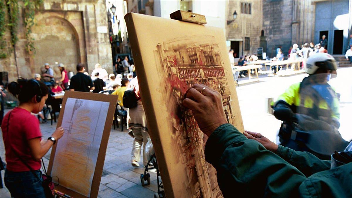 FIESTA  DE PRIMAVERA EN LA PLAZA SANT JUST   CON CONCURSO DE PINTURA