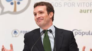 Pablo Casado, el pasado martes en un acto en Vitoria.