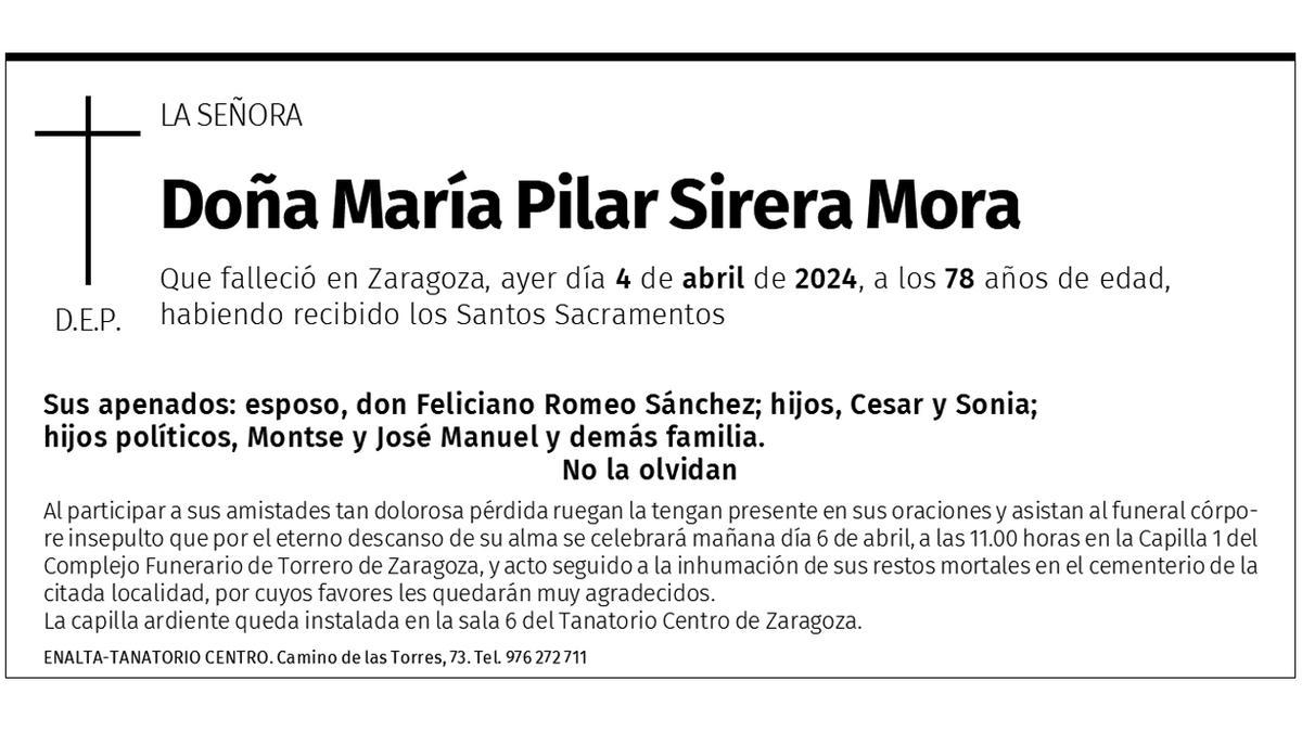Doña María Pilar Sirera Mora
