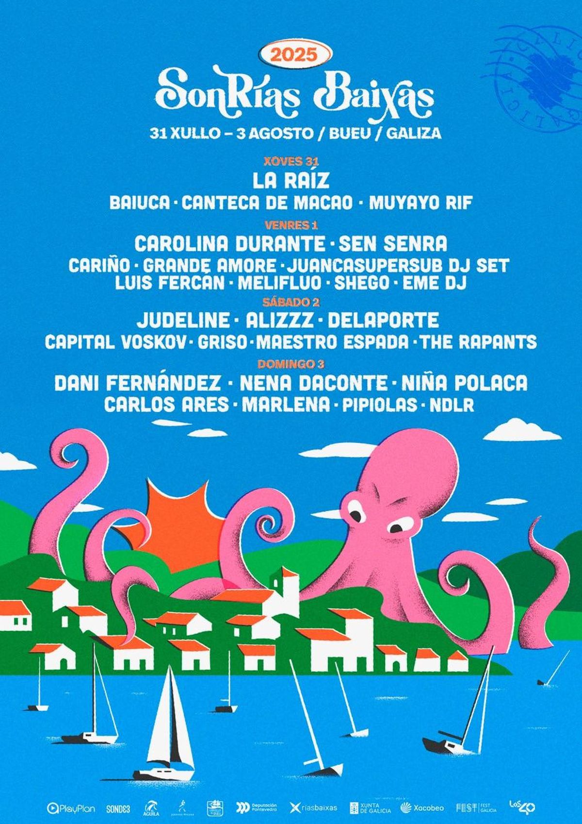 Cartel del festival Sonrías Baixas 2025.