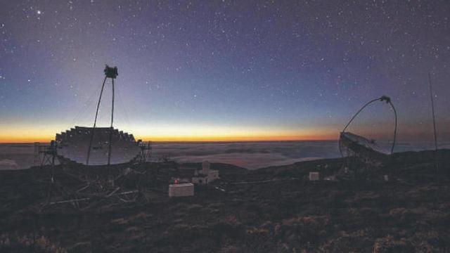 Los telescopios Magic en el Observatorio del Roque de los Muchachos.