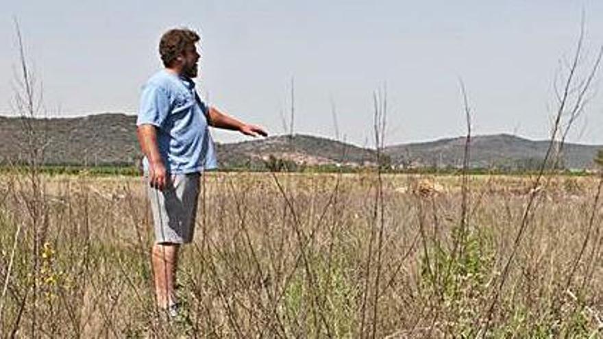 El alcalde, César Mayo, en los  terrenos del cementerio.| J. A. G.