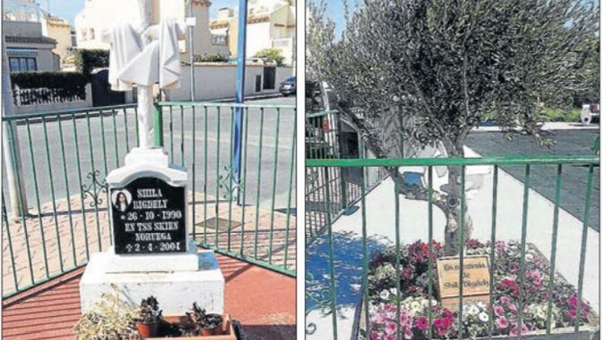 El Ayuntamiento de Orihuela sustituye con un olivo y una placa el monumento a una niña asesinada