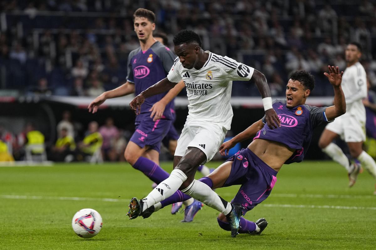 Vinícius, en el partido de la primera vuelta contra el Espanyol