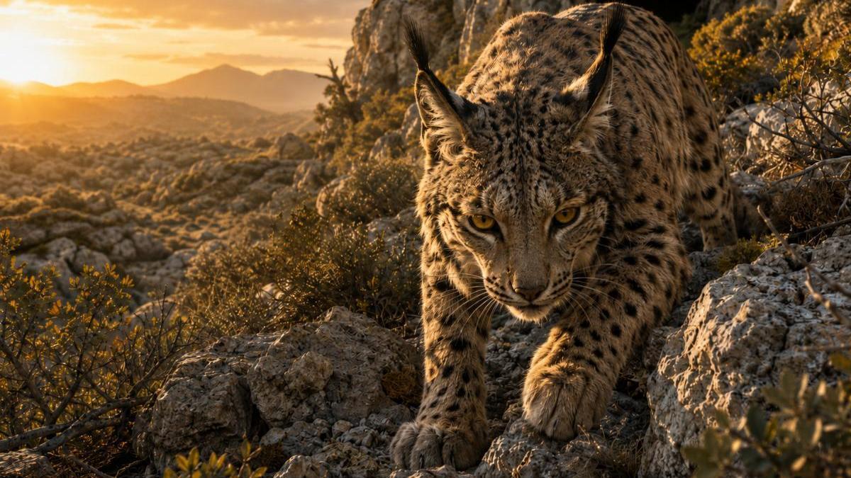 Una recreación de la IA del lince ibérico del Pleistoceno.