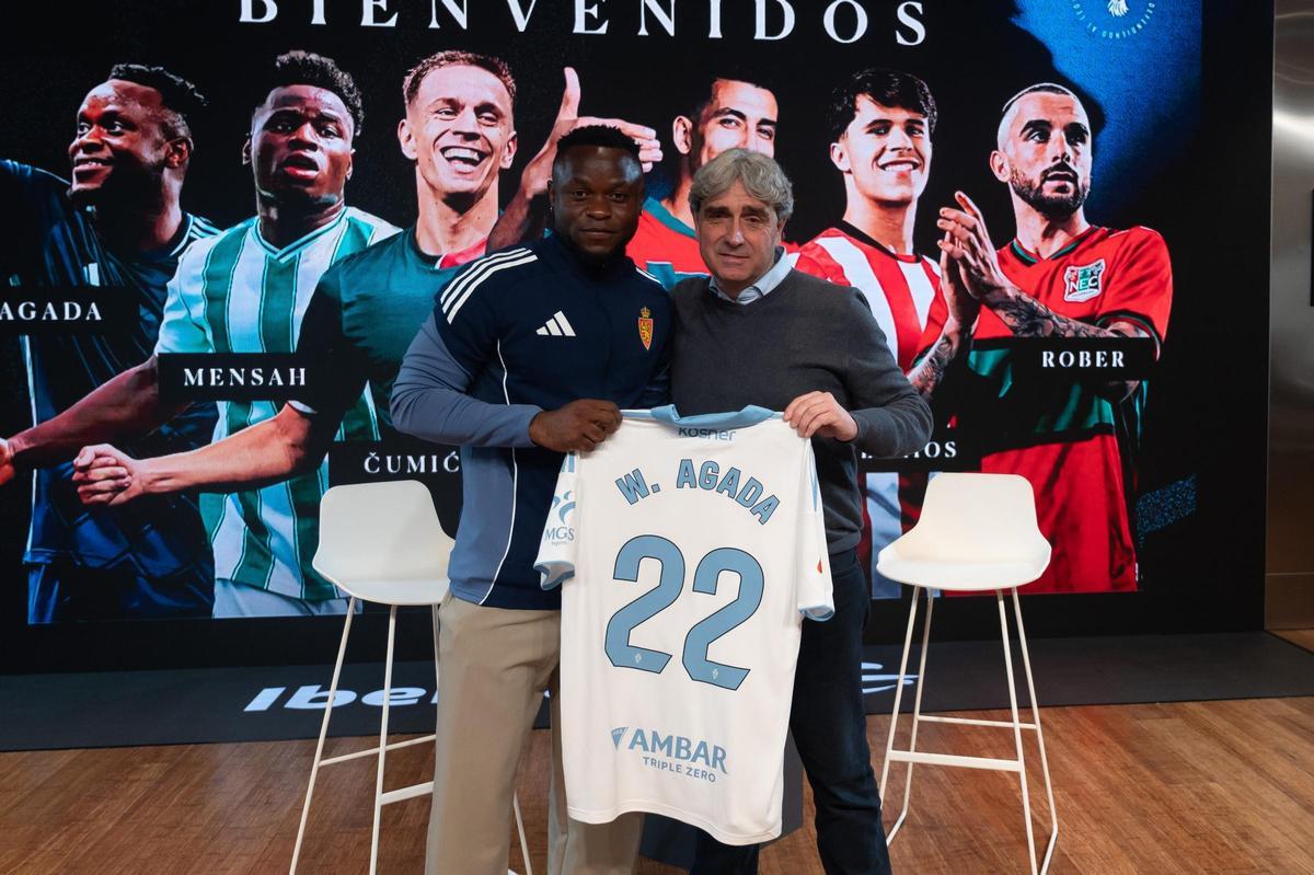 William Agada y Txema Indias, este jueves durante su presentación.