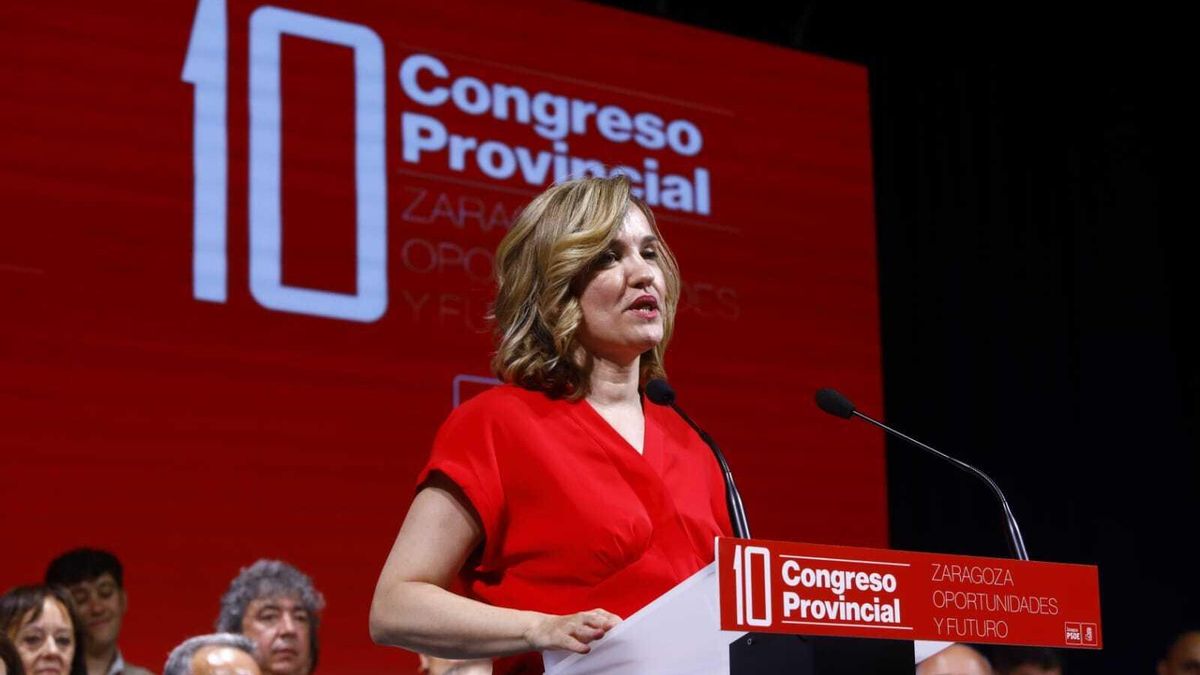 Pilar Alegría, este sábado en Zaragoza.