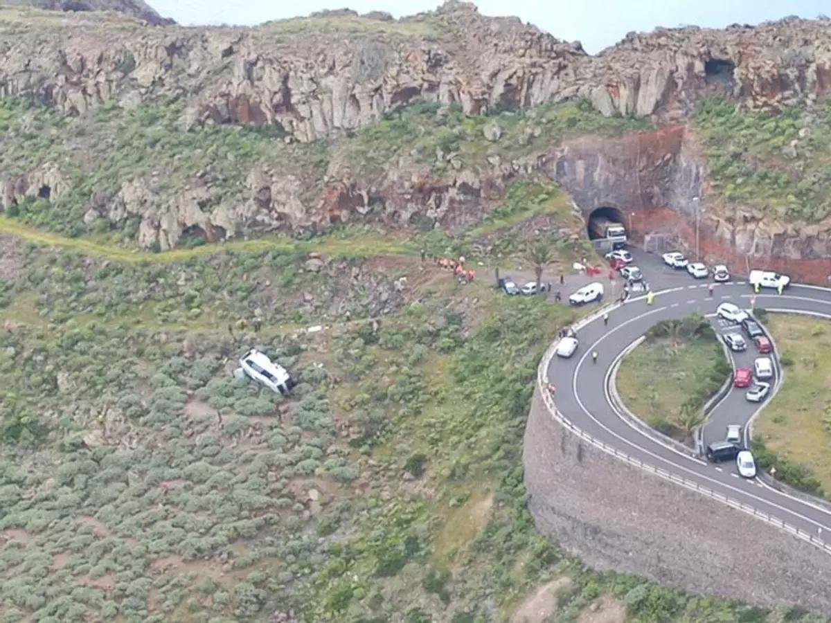 Zona de l'accident a La Gomera, amb un mort