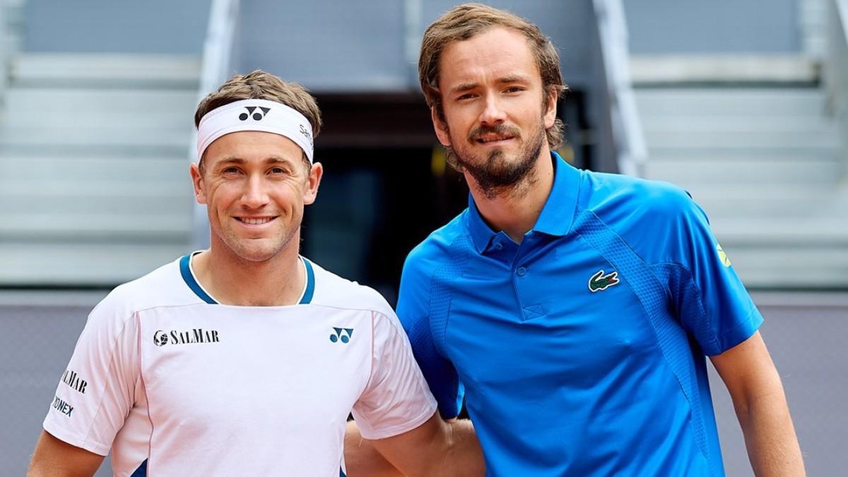 Ruud y Medvedev, antes del partido