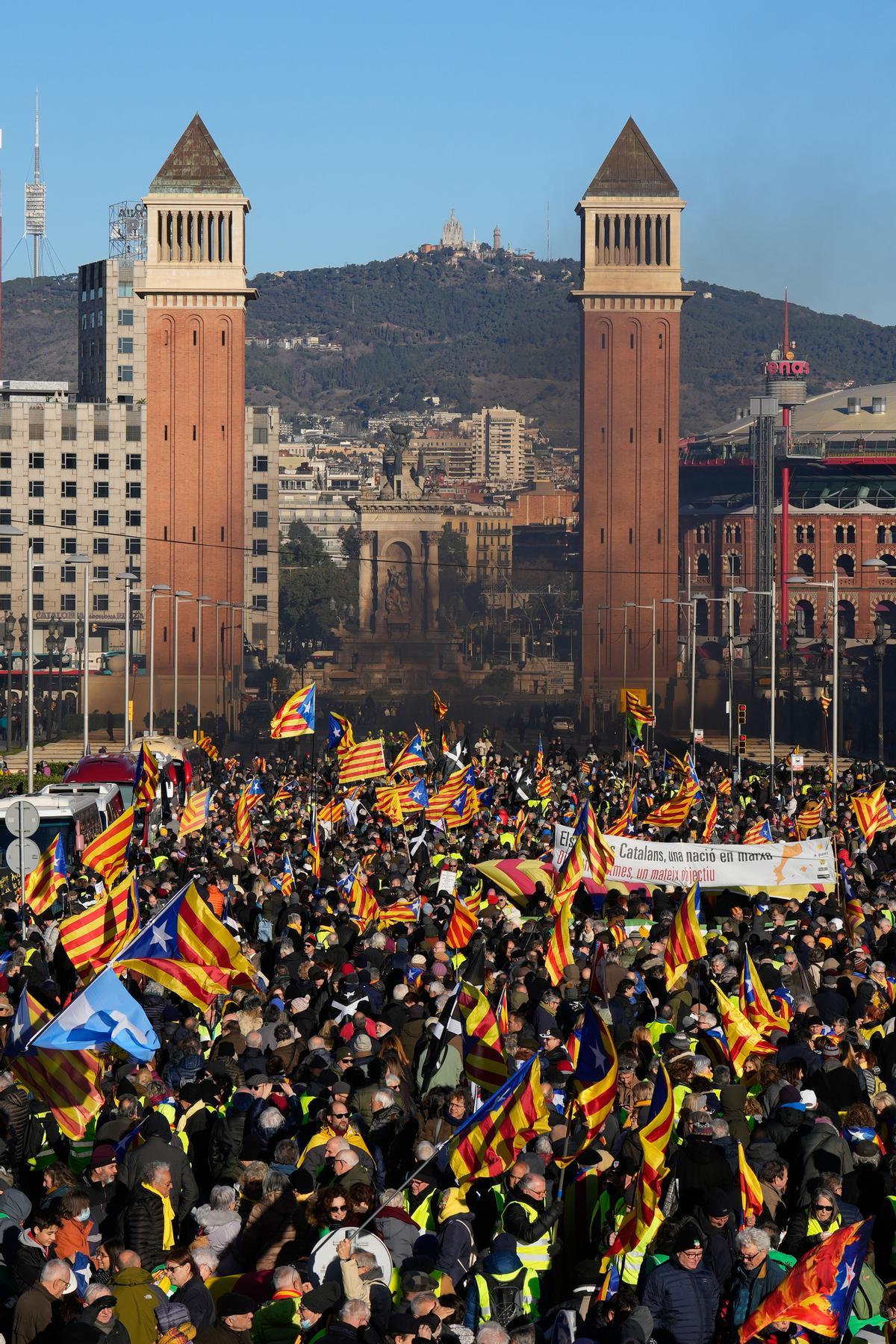 Protestas por la celebración de la cumbre España-Francia en Barcelona