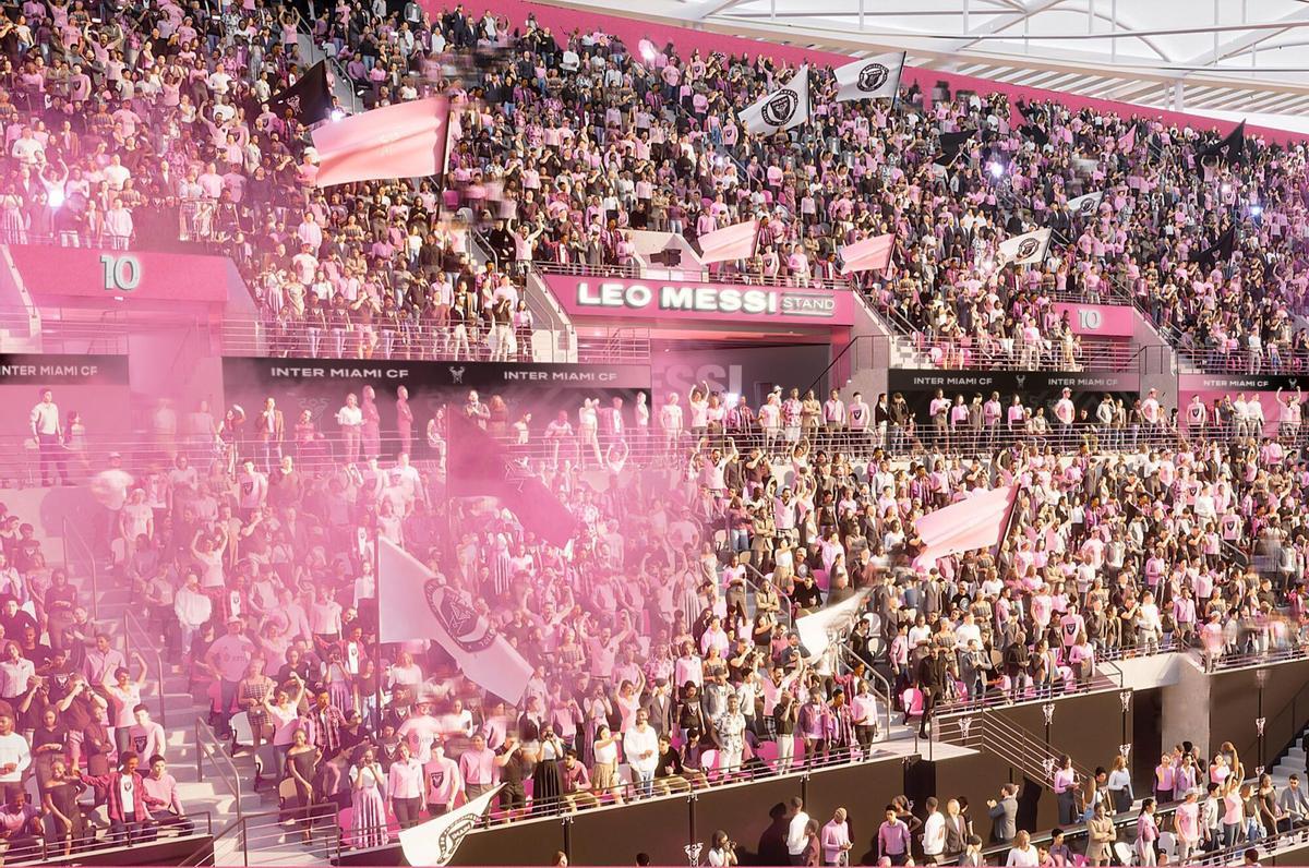 Fotografía cedida de una ilustración conceptual de la Tribuna Leo Messi