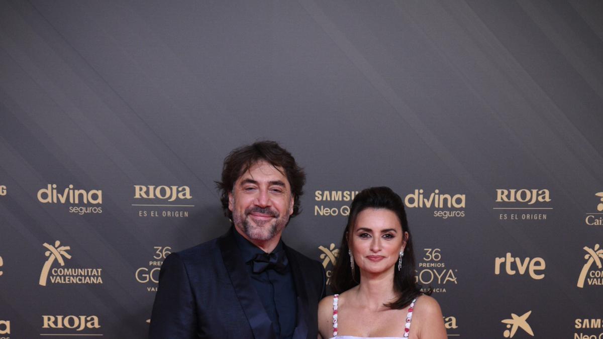 Javier Bardem y Penélope Cruz durante la pasada gala de los Goya en la que ambos estaban nominados a mejor papel protagonista.