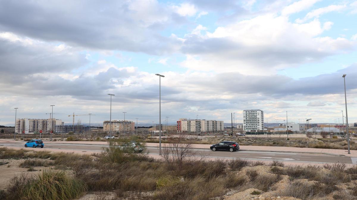 Imagen actual del barrio zaragozano de Arcosur, en plena expansión.