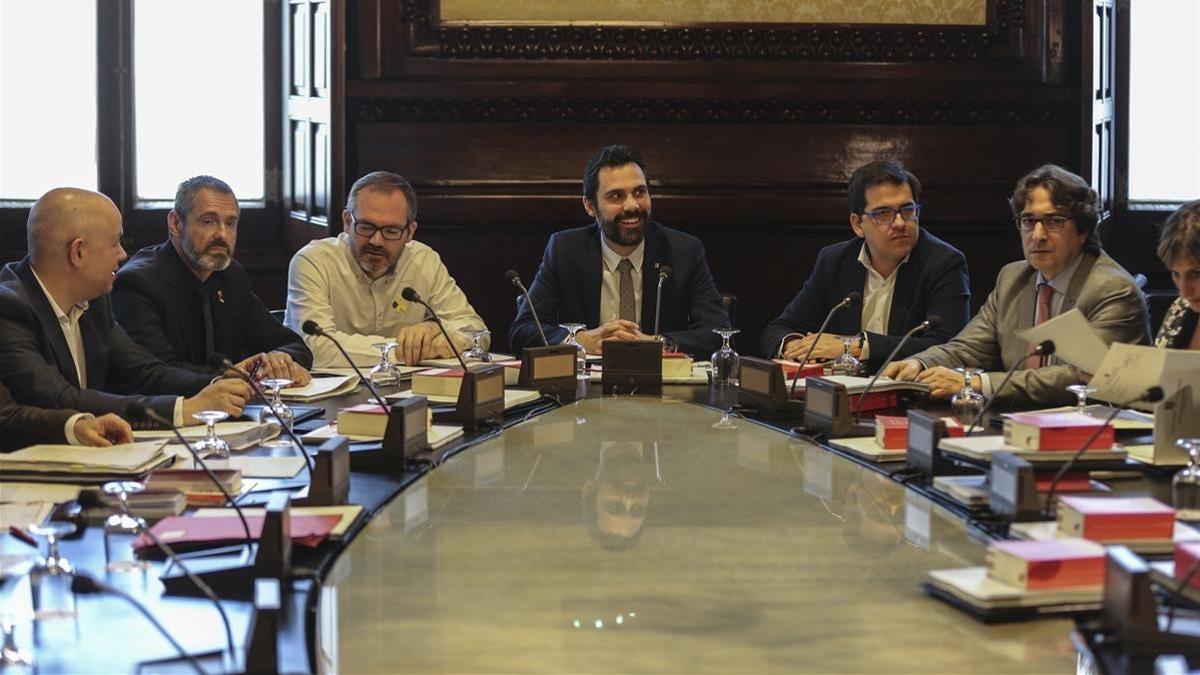 Reunión de la Mesa del Parlament, este miércoles.