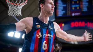 Jan Vesely, en un partido del Barça esta temporada en el Palau