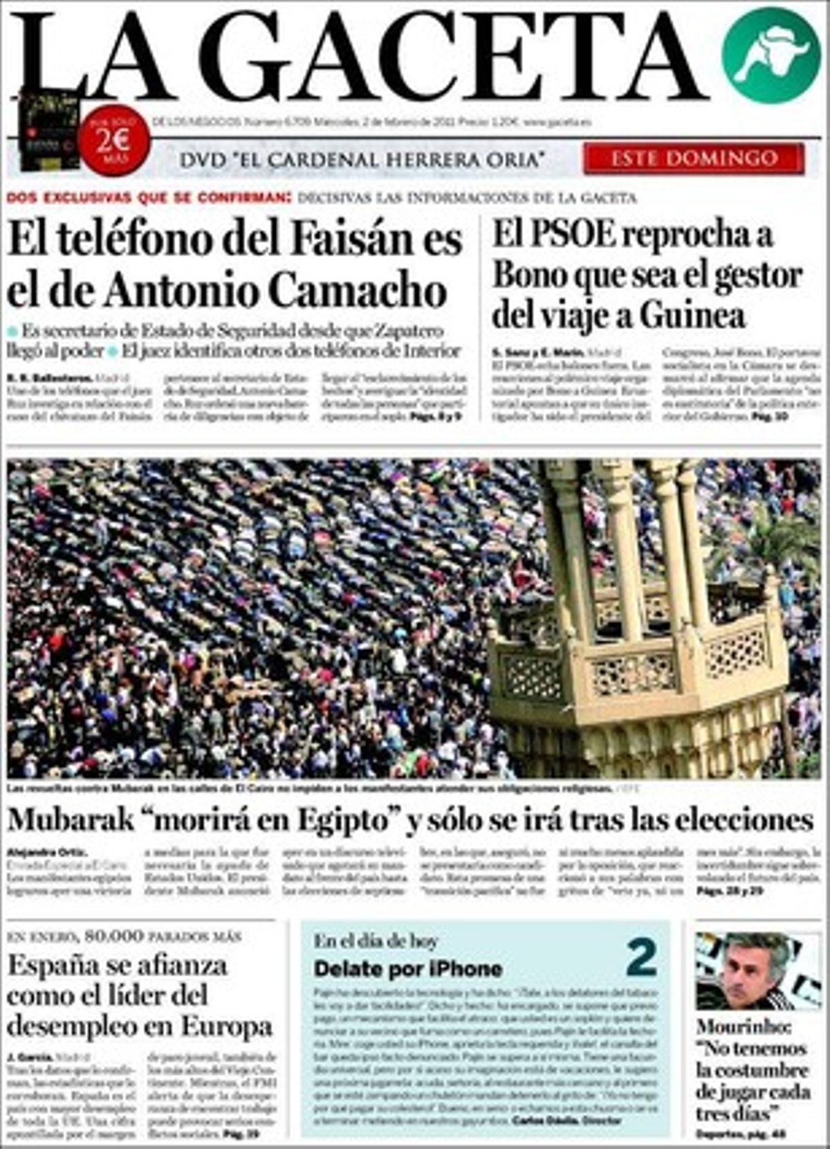 ’La Gaceta’ destaca a més que l’Instituto Cervantes complirà 20 anys aquest 2011 tenint com a prioritats la memòria històrica, les polítiques de gènere i el pacte de civilitzacions.