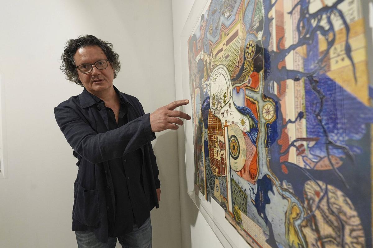 Les imatges de la presentació de l'exposició ed Manel Bayo i Evdokim Perevalsky, a la Fundació Valvi