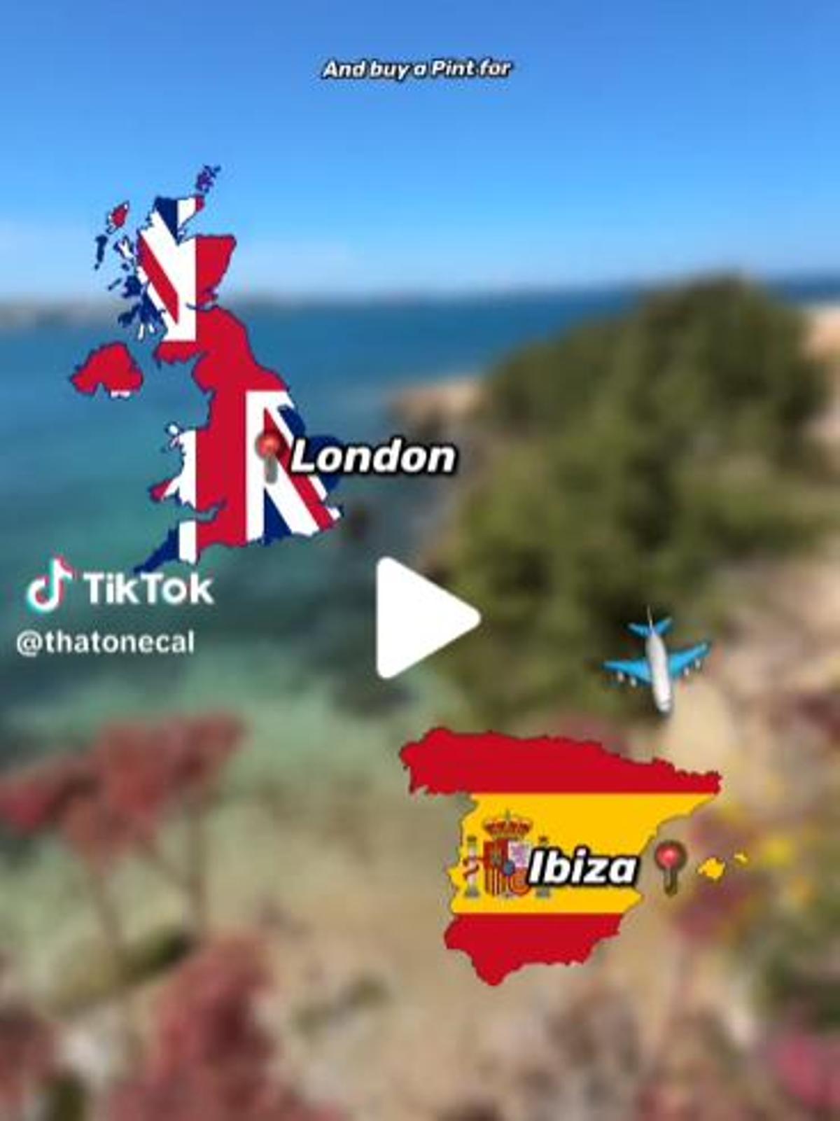 Una imagen del vídeo del tiktoker británico