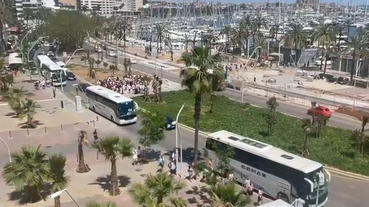 Vecinos denuncian "caos y saturación" turística en el paseo Marítimo de Palma