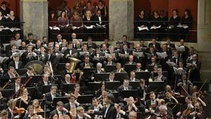 Un moment del concert, dirigit per Kent Nagano, en què han participat l’Orfeó Català i el Cor de Cambra del Palau de la Música.