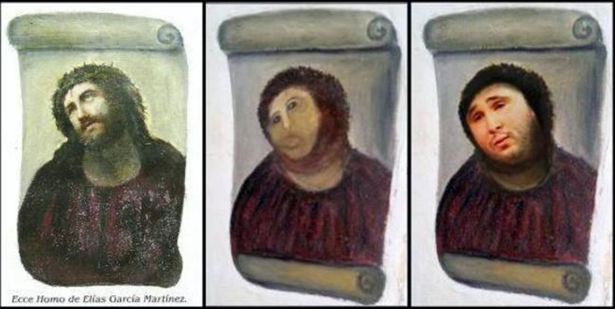La tercera restauració de l’’eccehomo’, aquesta vegada amb la cara de Kiko Rivera.