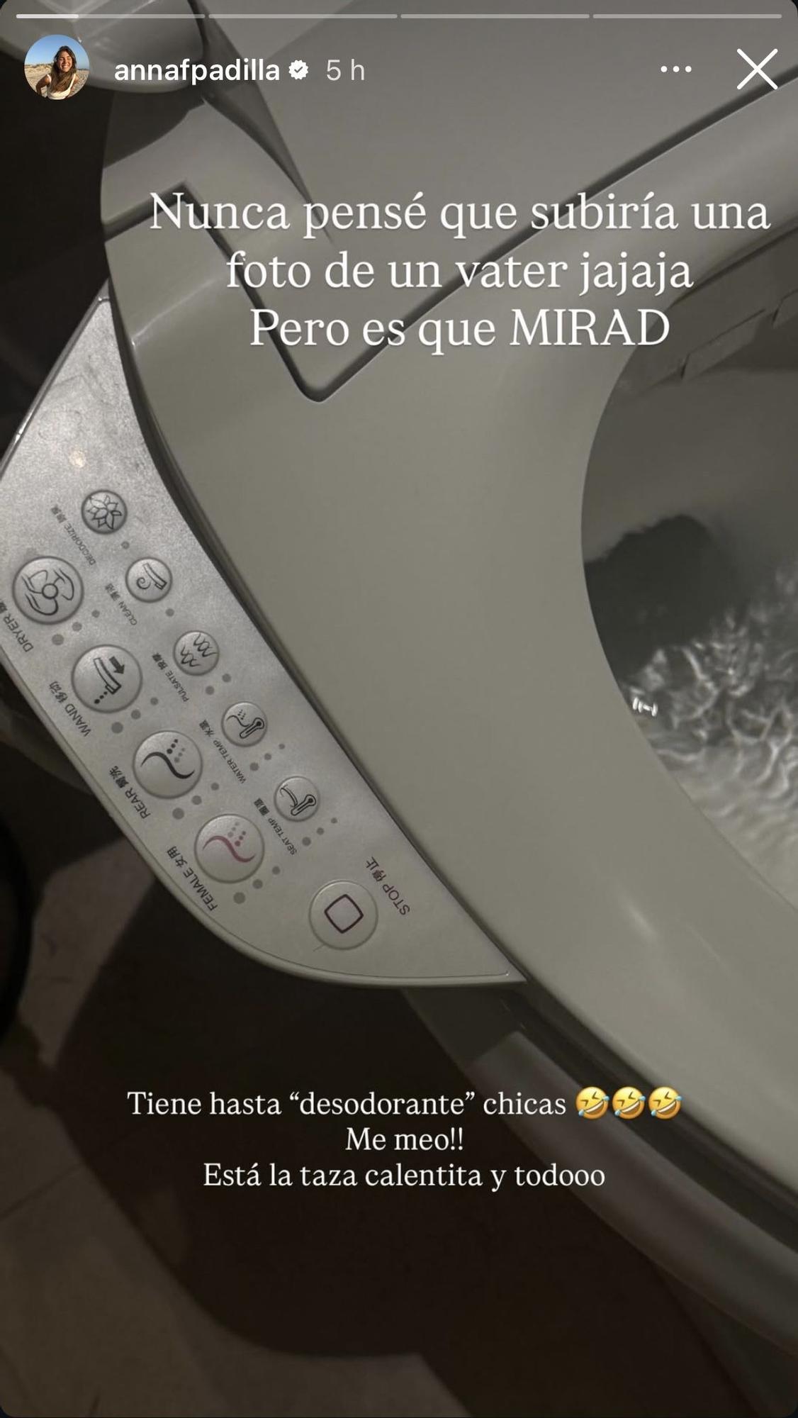La foto del váter con 'desodorante' que ha flipado a Anna Padilla