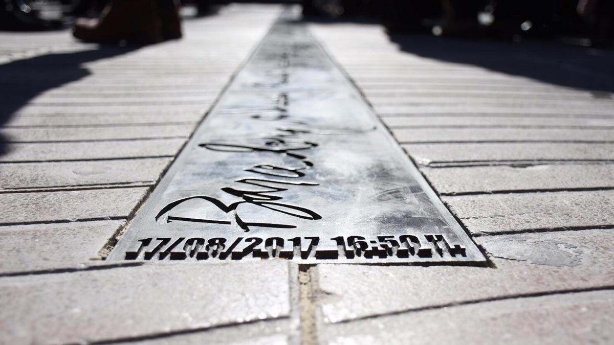 Inauguración del memorial del atentado del 17A en La Rambla de Barcelona.