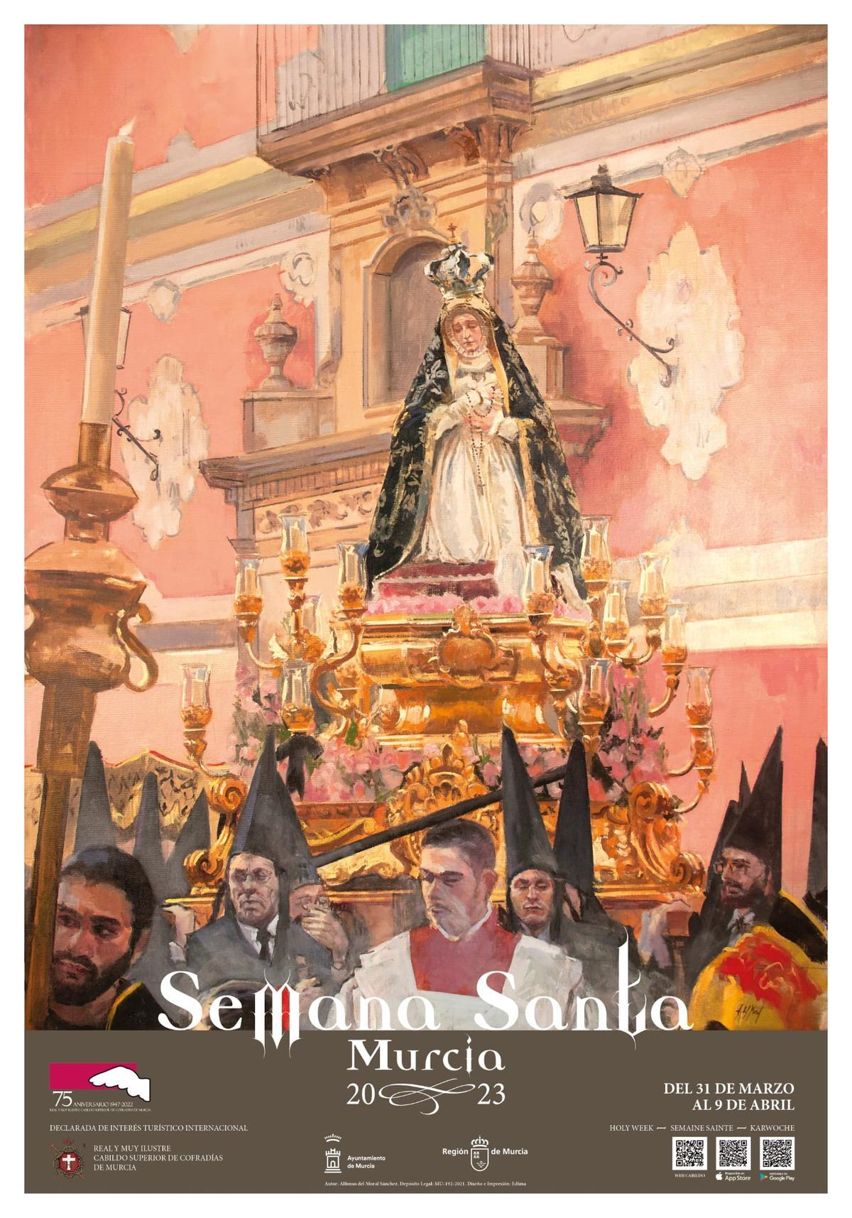 Cartel de Semana Santa 2023 de la ciudad de Murcia, obra de Alfonso del Moral Sánchez.