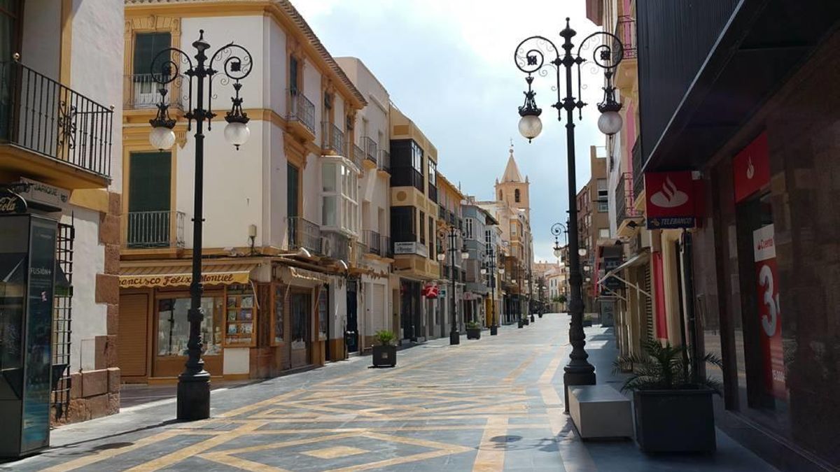 La calle Corredera, una de las más conocidas de Lorca.