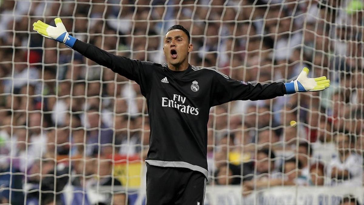 Keylor Navas, durante el partido de semifinal de Champions ante el Manchester City