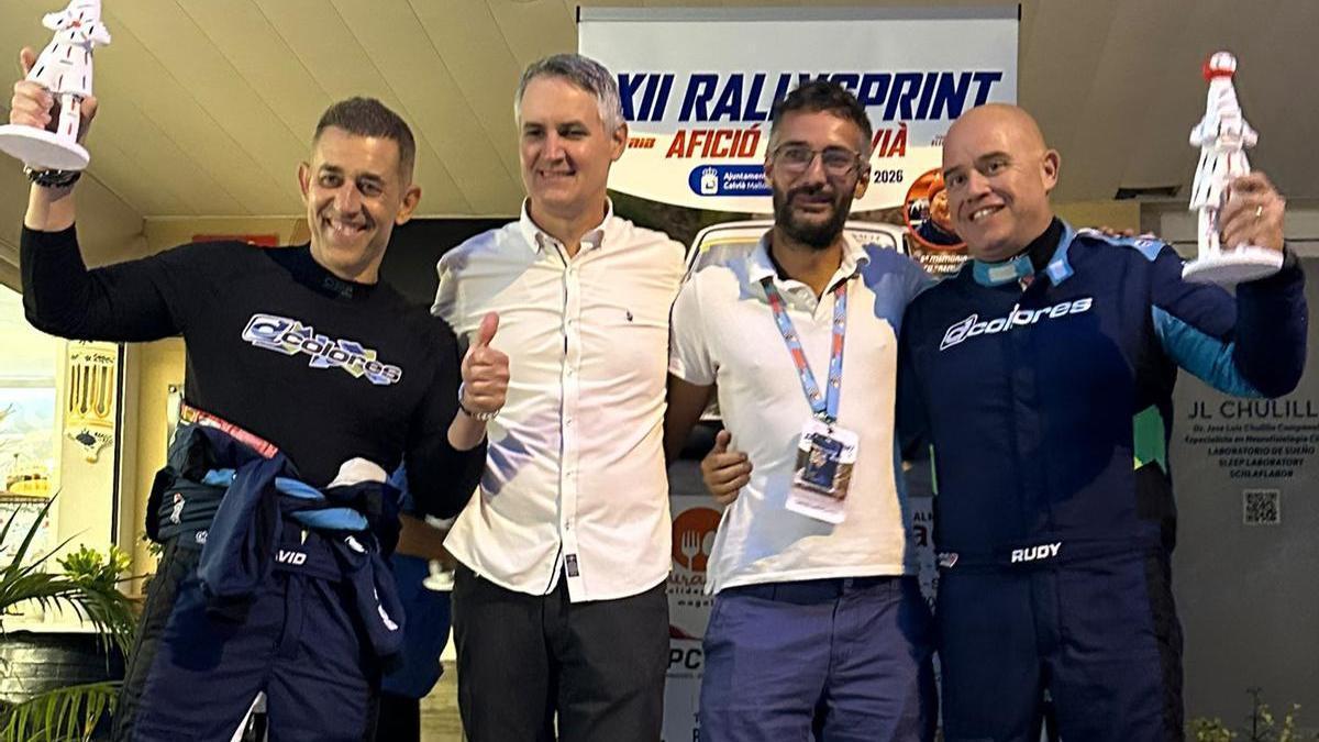 El podio de la prueba de velocidad del Rallysprint Afició 2026.