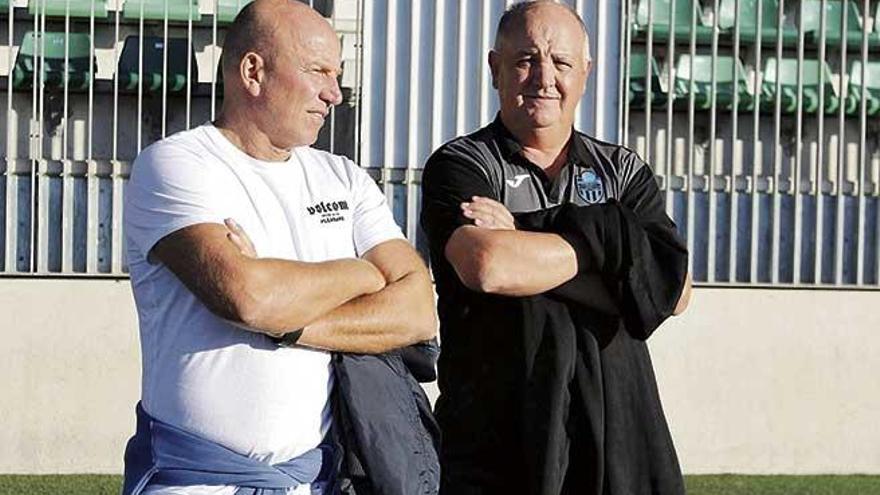 El presidente del Atlético Baleares Ingo Volckmann, junto a Manix Mandiola, cuando todavía mantenían una cordial relación.