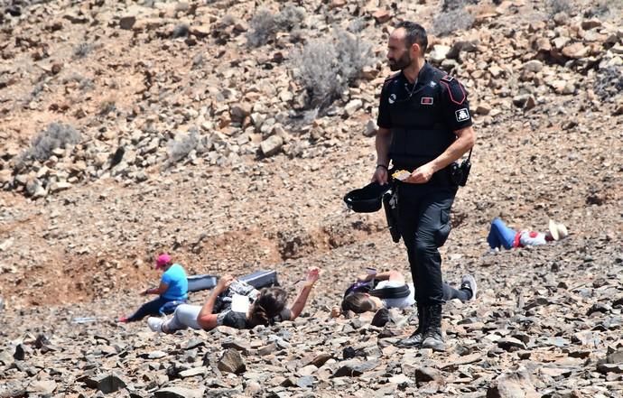 10/04/2019 SAN BARTOLOME DETIRAJANA. Simulacro accidente aéreo del Ejercito del Aire.  Fotógrafa: YAIZA SOCORRO.  | 10/04/2019 | Fotógrafo: Yaiza Socorro