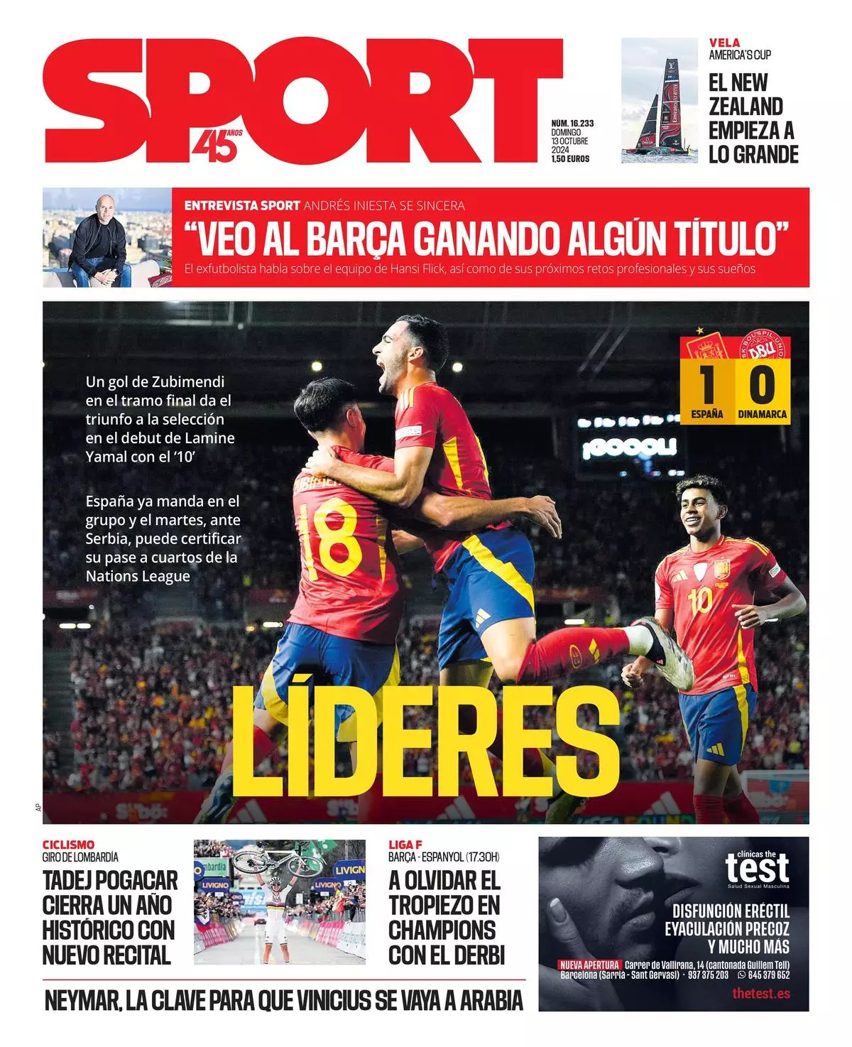 Esta es la portada de SPORT de hoy